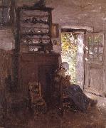 Nicolae Grigorescu Interior in Vitre oil painting artist